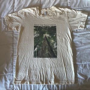 American Apparel Save the rainforest shirt